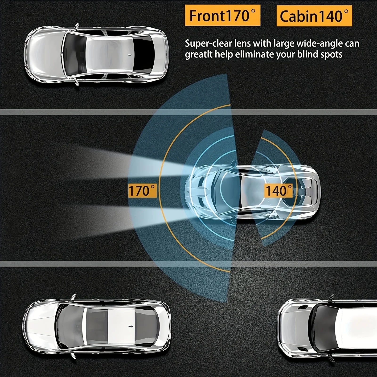 Dashcam WiFi Double Caméra 1080P – Vision Nocturne IR, Grand Angle & Enregistrement Boucle