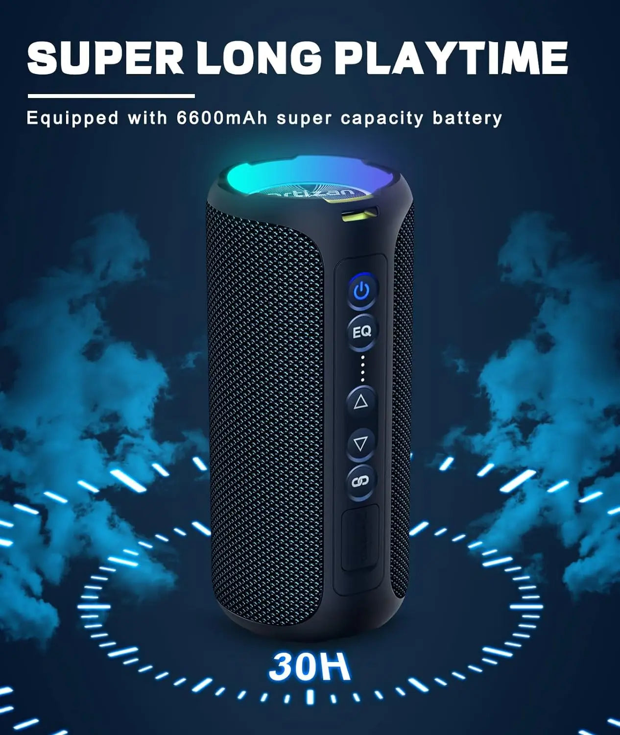 Enceinte Bluetooth Portable Ortizan 40W – IP7, 30H, Basses Puissantes