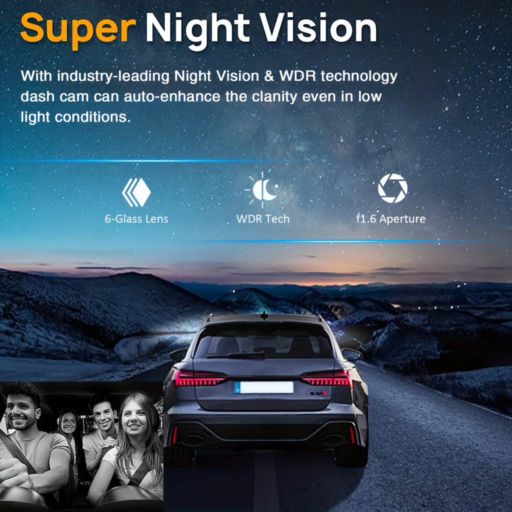 Dashcam WiFi Double Caméra 1080P – Vision Nocturne IR, Grand Angle & Enregistrement Boucle