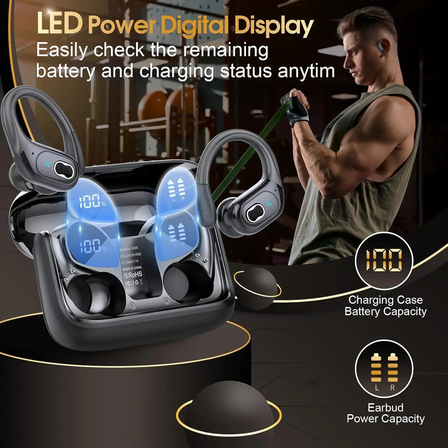 Écouteurs Sans Fil GDLYL HD65 TWS – Bluetooth 5.3, HiFi & Réduction de Bruit