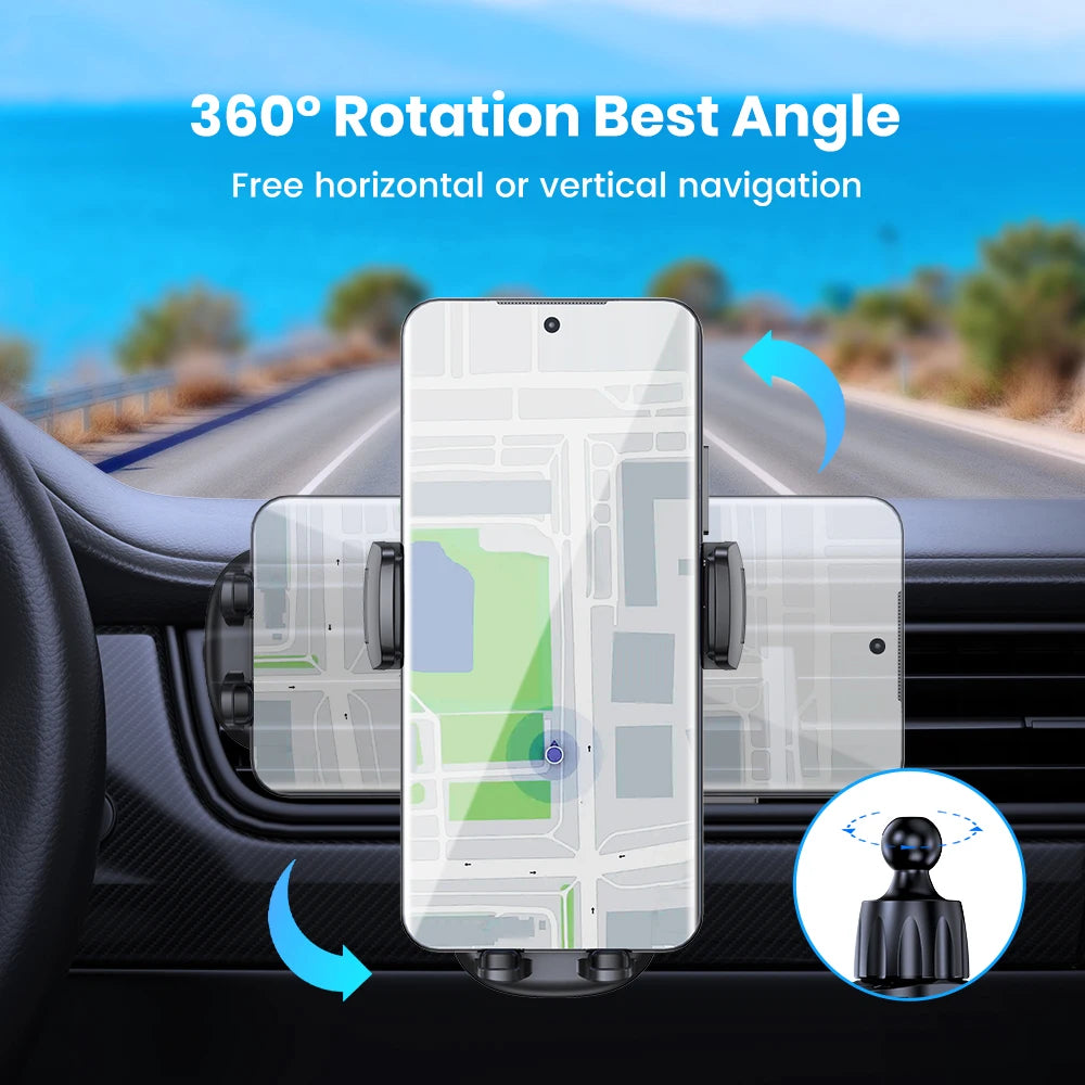 Support Téléphone Voiture TOPK Militaire – Clip Métal Grille Aération, Ultra-Solide