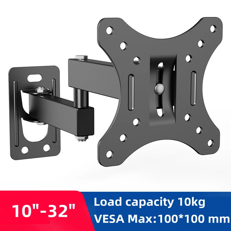 Support TV Mural Réglable – 10"-32", VESA 100x100, Jusqu’à 10kg