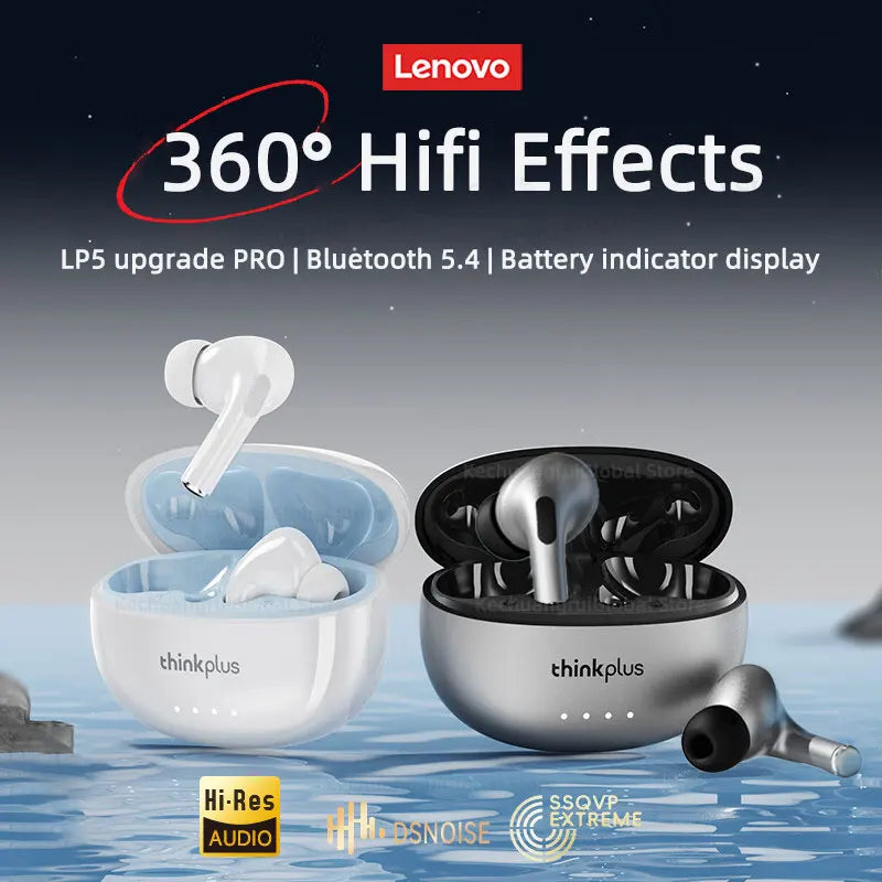 Écouteurs Sans Fil Lenovo LP5 PRO – Bluetooth 5.4, HiFi, Gaming & Longue Autonomie