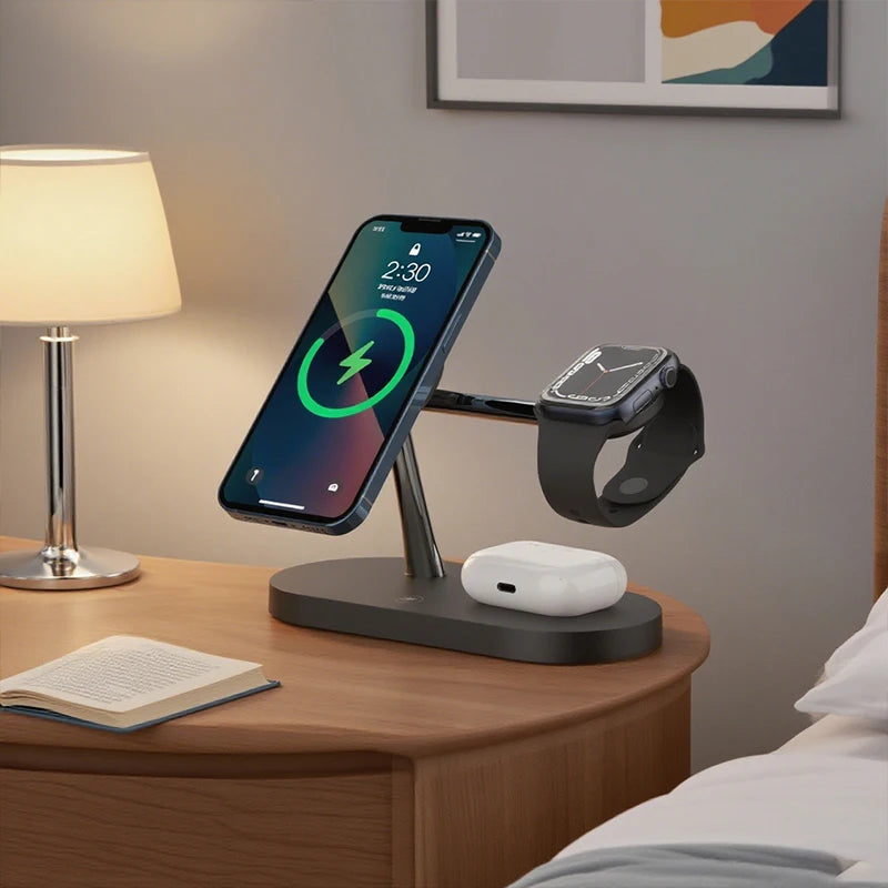 Support de Charge Sans Fil 3-en-1 – iPhone, Apple Watch & AirPods