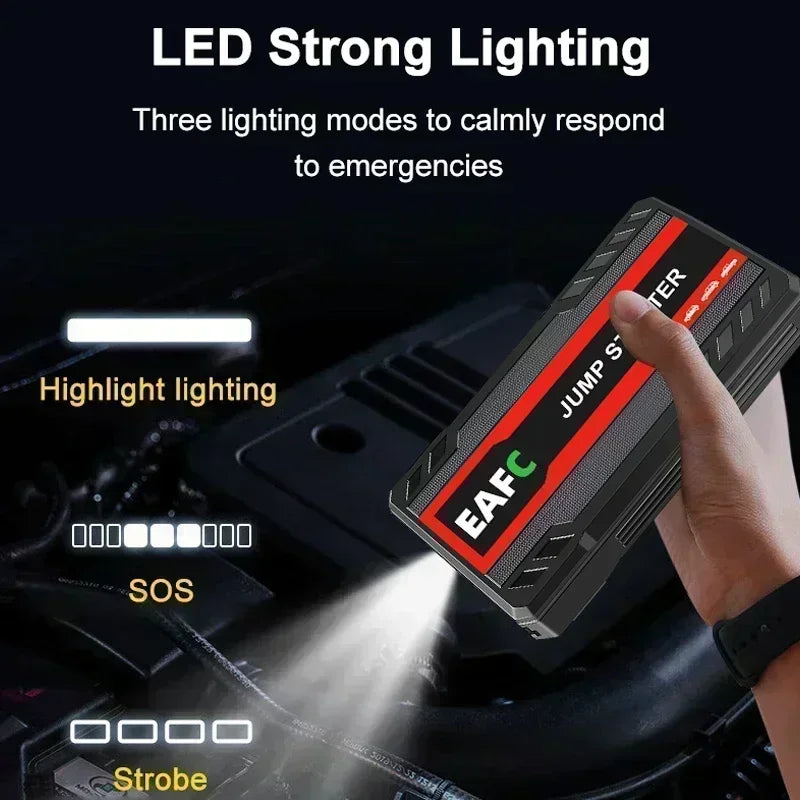 Booster de Démarrage Voiture 2000A – Power Bank 12V, Urgence Auto