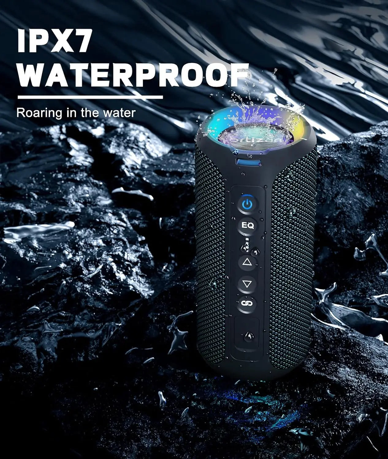 Enceinte Bluetooth Portable Ortizan 40W – IP7, 30H, Basses Puissantes