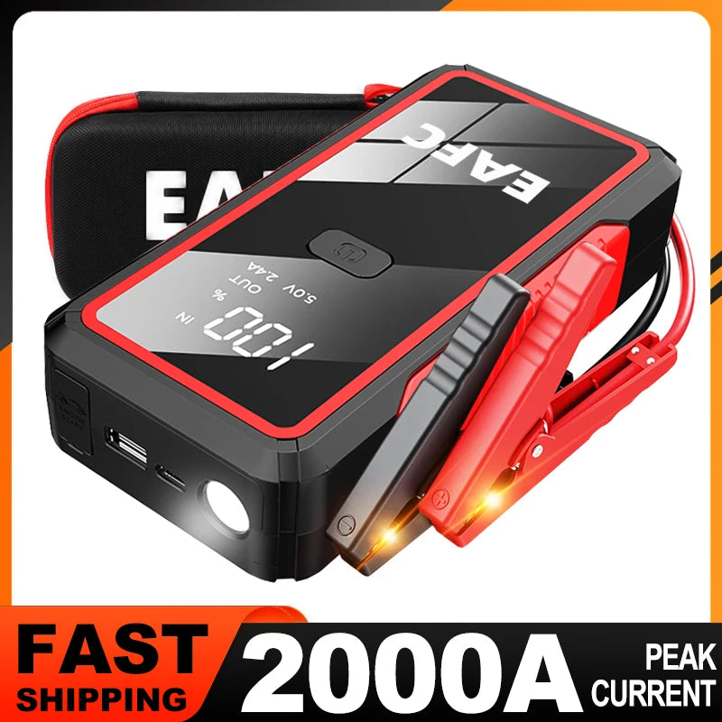 Booster de Démarrage Voiture 2000A – Power Bank 12V, Urgence Auto