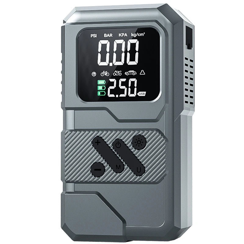 Pompe à Air Portable Tout-en-Un – Démarrage Urgence, Power Bank & Gonfleur