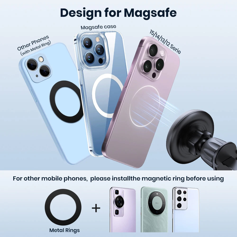 Support Voiture TOPK MagSafe Premium – Magnétisme Puissant, Métal & Une Main