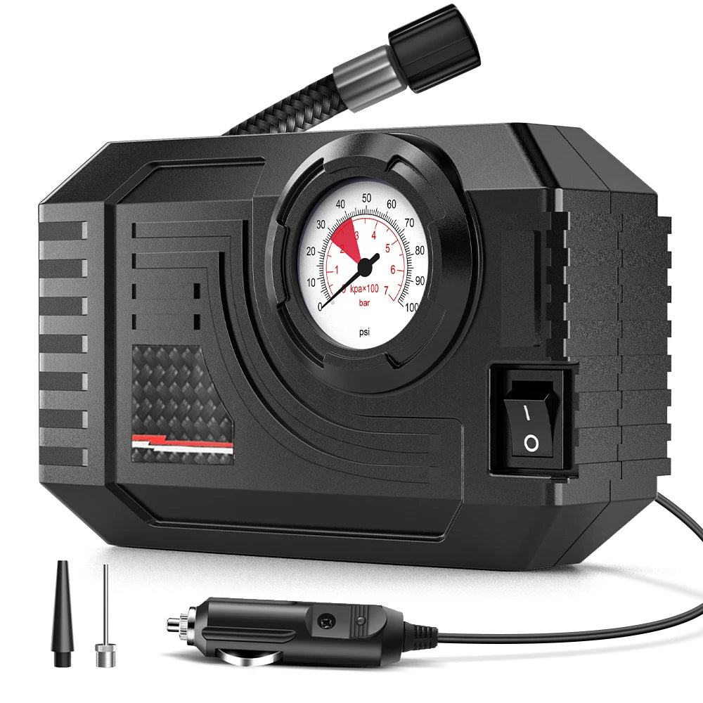 Mini Pompe à Air Électrique CARSUN – 20L/min, Portable, Voiture & Moto