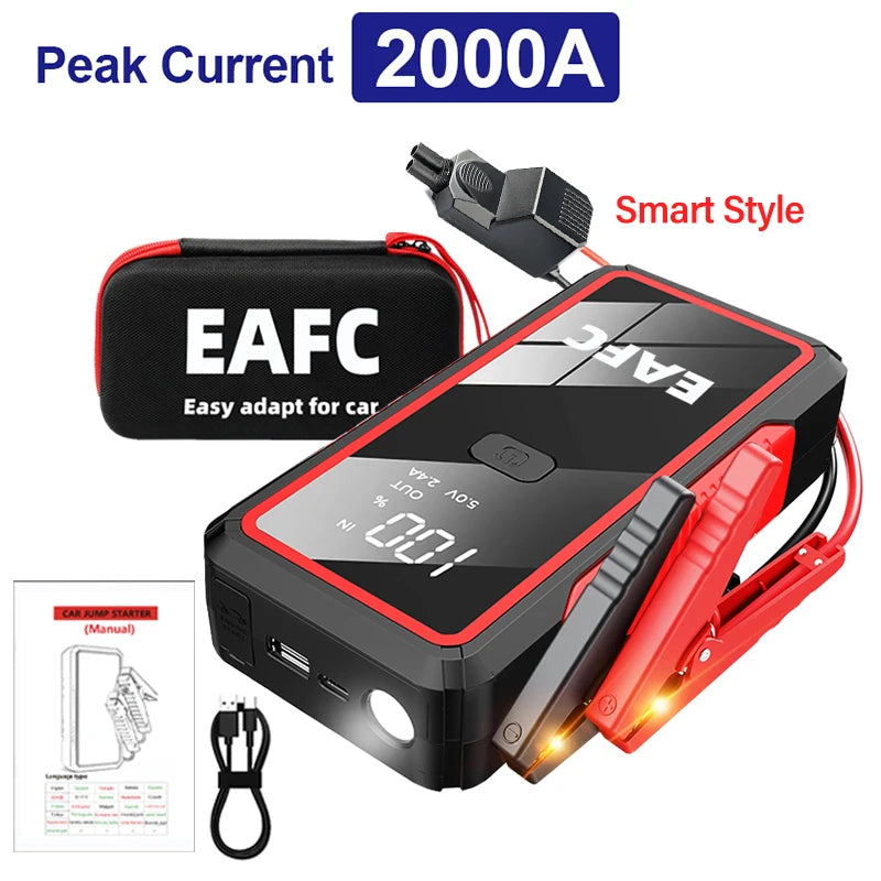 Booster de Démarrage Voiture 2000A – Power Bank 12V, Urgence Auto