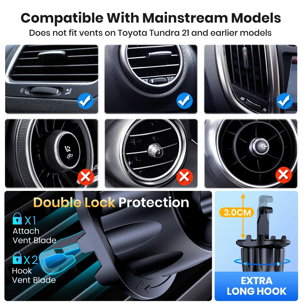 Support Téléphone Voiture TOPK Gravité – Grille d’Aération, Universel & Mains Libres
