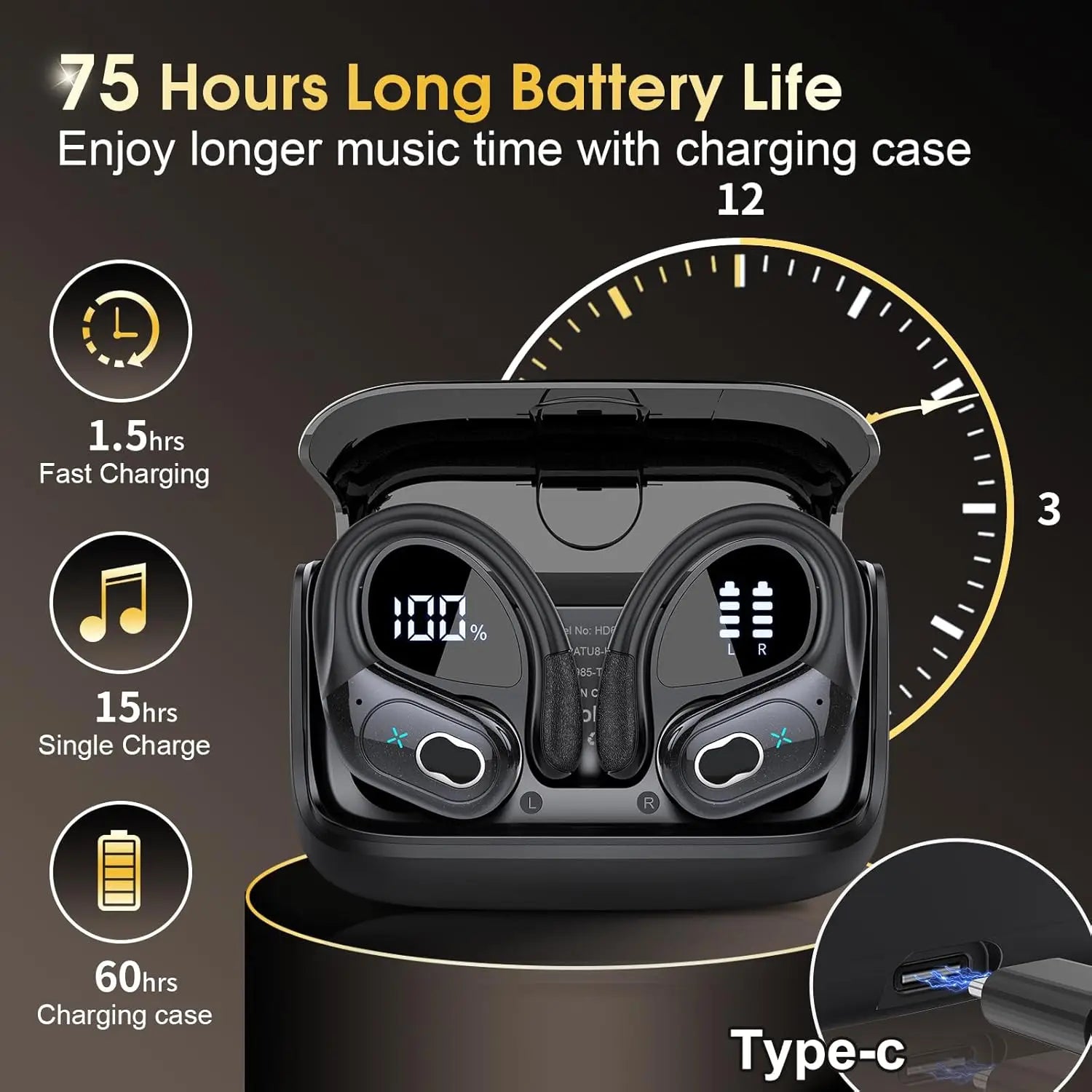 Écouteurs Sans Fil GDLYL HD65 TWS – Bluetooth 5.3, HiFi & Réduction de Bruit