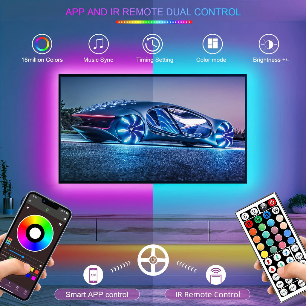 Ruban LED RGB – 5m à 30m, Contrôle APP, Décoration Chambre & Salon