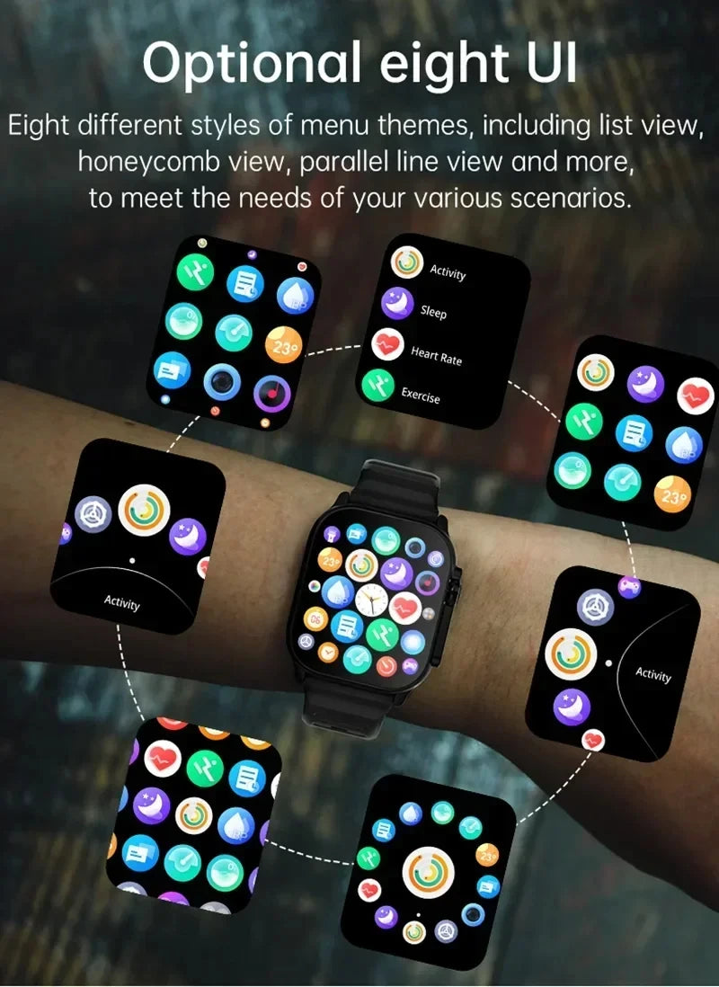 Montre Connectée LAXASFIT – Appels Bluetooth, Alertes & Moniteur Cardiaque