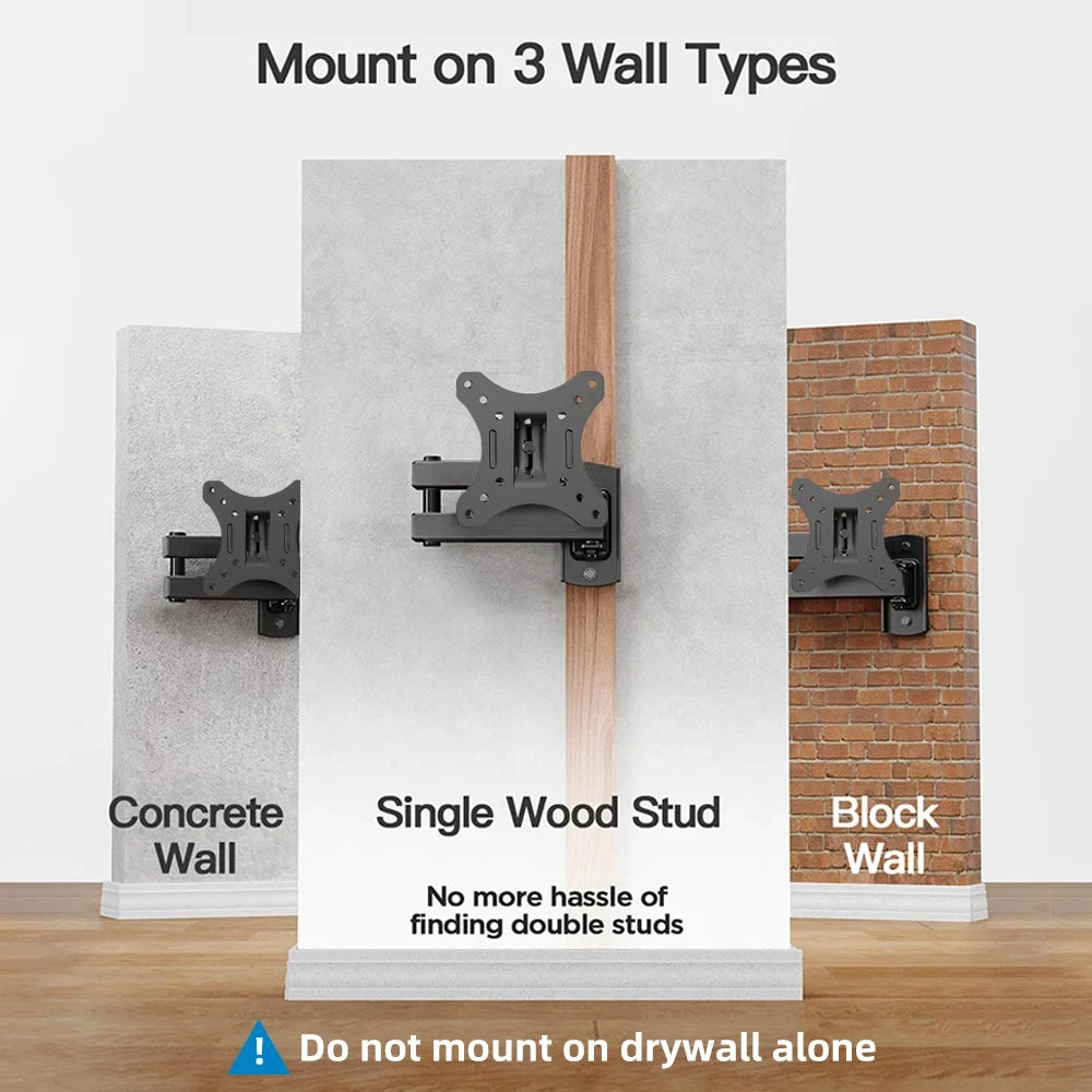 Support TV Mural Réglable – 10"-32", VESA 100x100, Jusqu’à 10kg