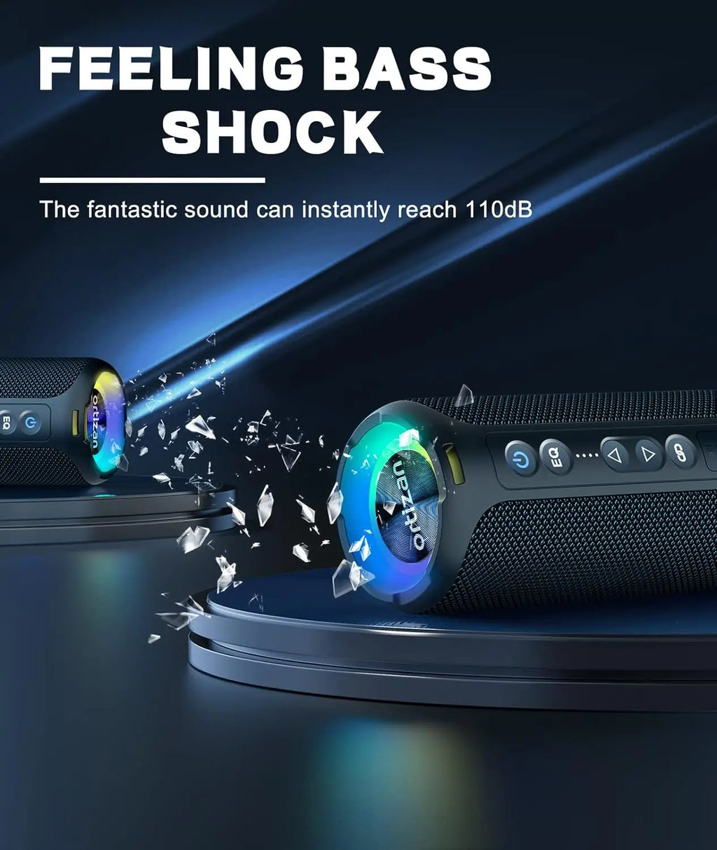 Enceinte Bluetooth Portable Ortizan 40W – IP7, 30H, Basses Puissantes