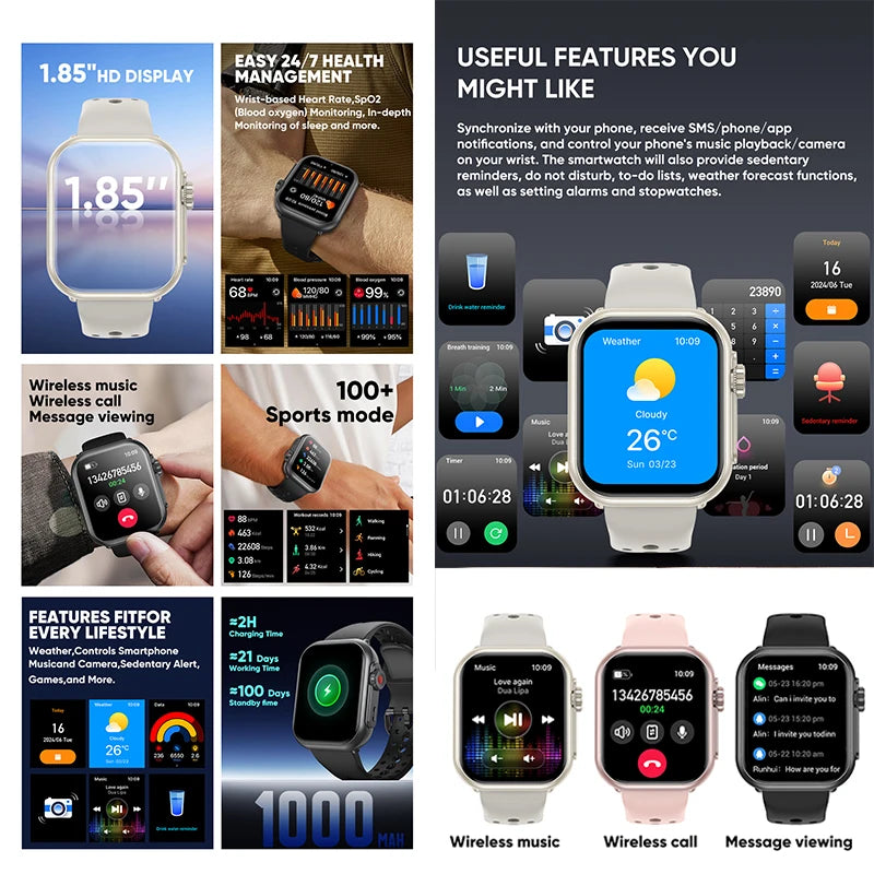 Smartwatch Watch Ultra 2 SE – AMOLED, GPS, Appels Bluetooth & 1000mAh