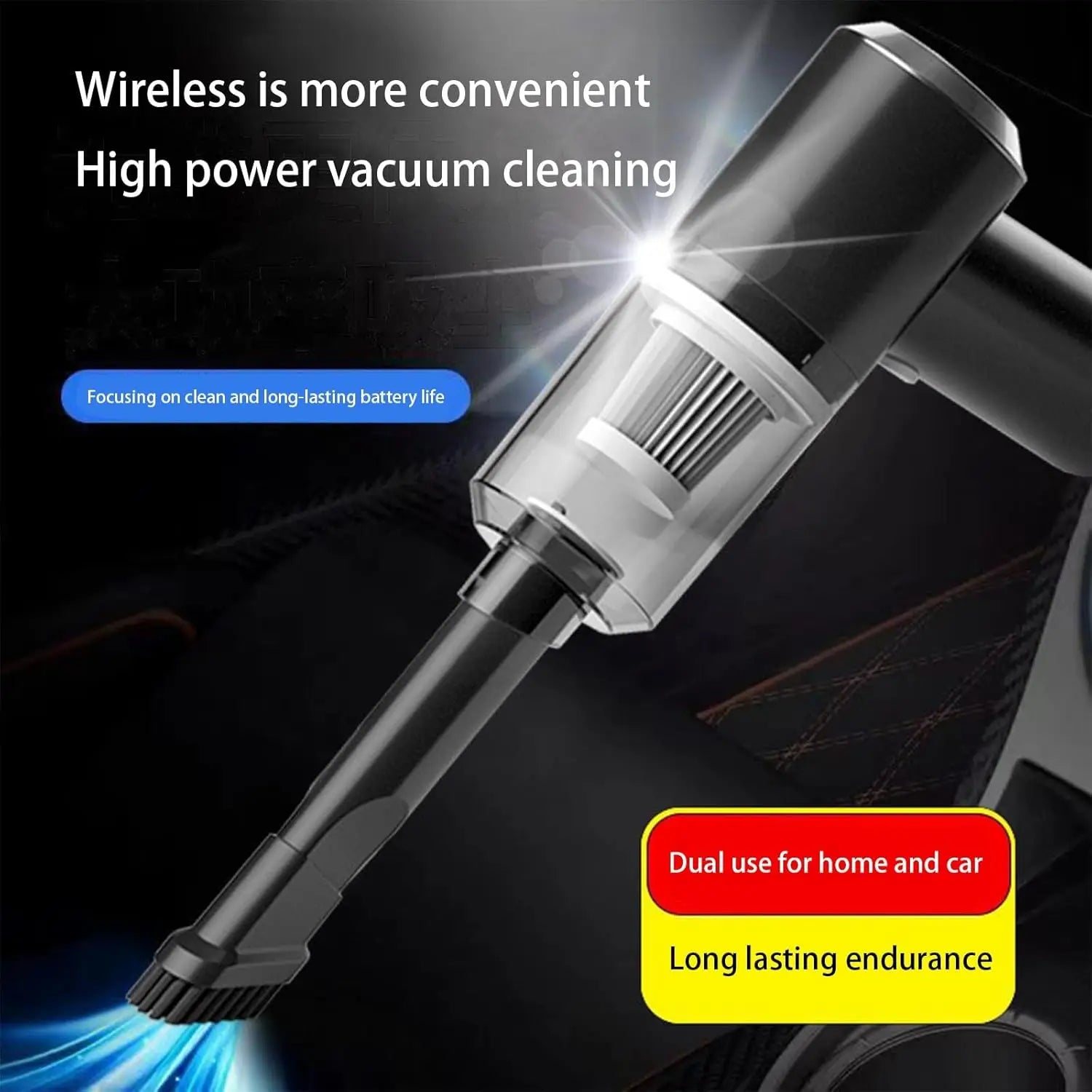 Aspirateur 3-en-1 – Aspiration & Soufflage, USB, Voiture & Maison