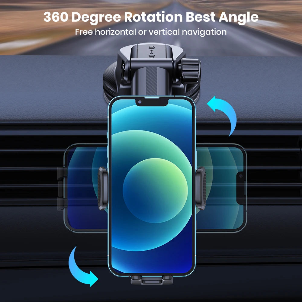 Support Téléphone Voiture TOPK Réglable – Pare-Brise, Tableau de Bord & 360°