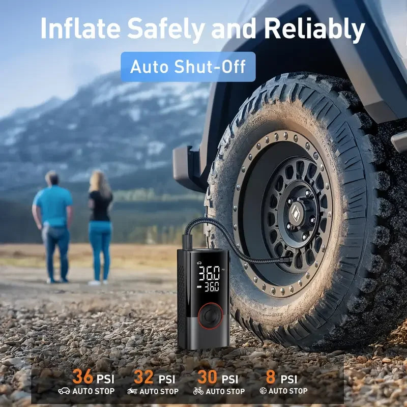 Gonfleur de Pneus Intelligent LEIBOO 150PSI – Numérique, Portable & Multifonction