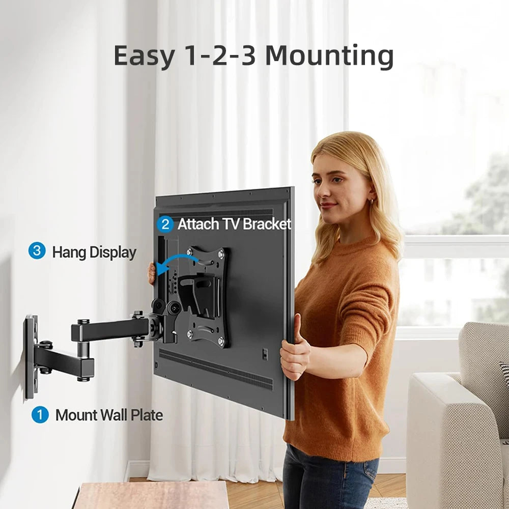 Support TV Mural Réglable – 10"-32", VESA 100x100, Jusqu’à 10kg