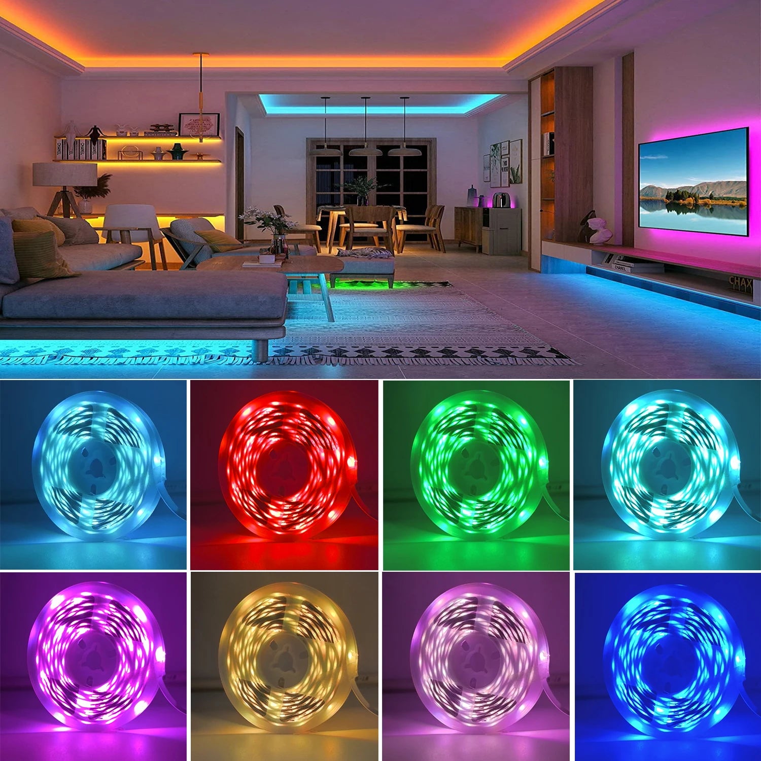 Ruban LED RGB – 5m à 30m, Contrôle APP, Décoration Chambre & Salon