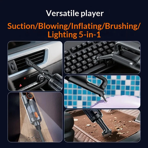 Aspirateur Voiture Sans Fil – Bouton Unique, Grande Aspiration & Mini Portable