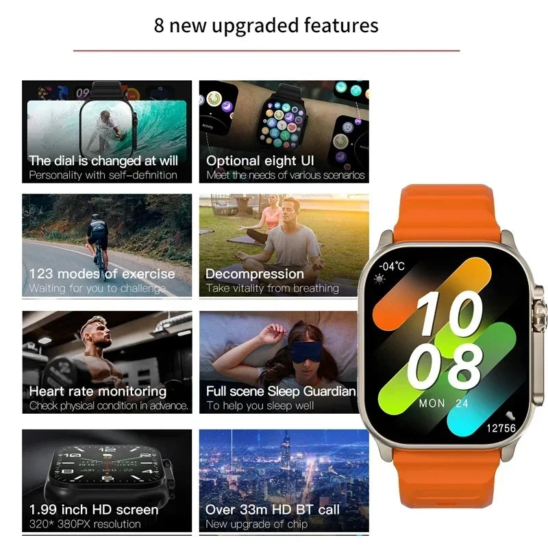 Montre Connectée LAXASFIT – Appels Bluetooth, Alertes & Moniteur Cardiaque