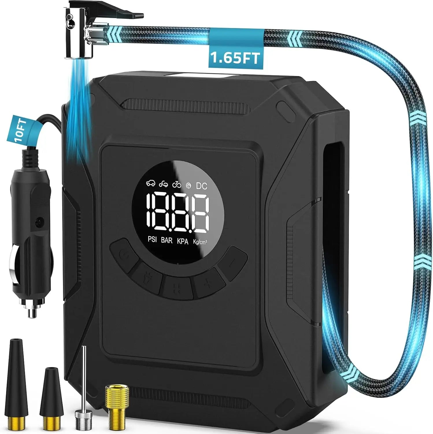 Gonfleur de Pneus YINGBOOST 150PSI – Arrêt Auto, Jauge Numérique & 12V