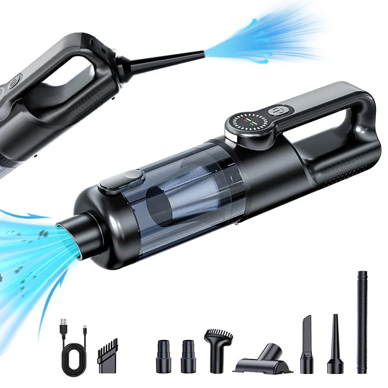 Aspirateur Voiture Sans Fil – Bouton Unique, Grande Aspiration & Mini Portable