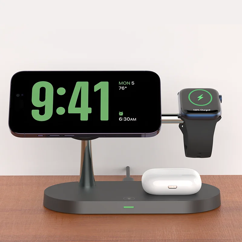 Support de Charge Sans Fil 3-en-1 – iPhone, Apple Watch & AirPods