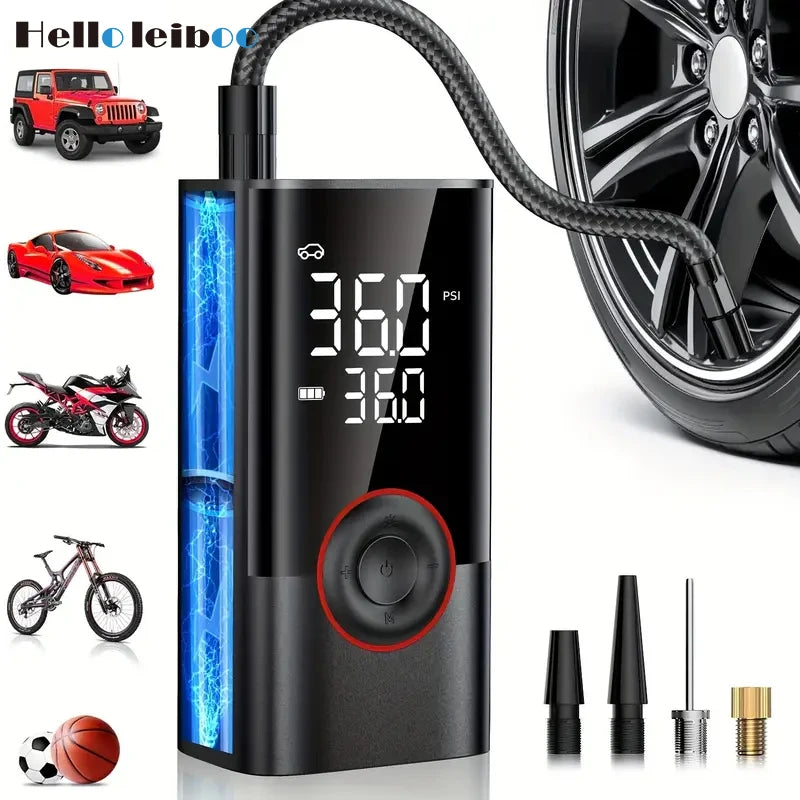 Gonfleur de Pneus Intelligent LEIBOO 150PSI – Numérique, Portable & Multifonction