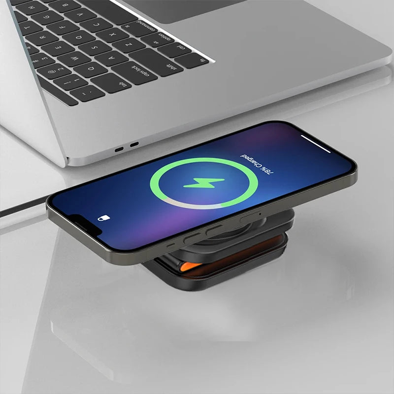 Station de Charge Magnétique 3-en-1 – Compatible iPhone, Apple Watch & AirPods
